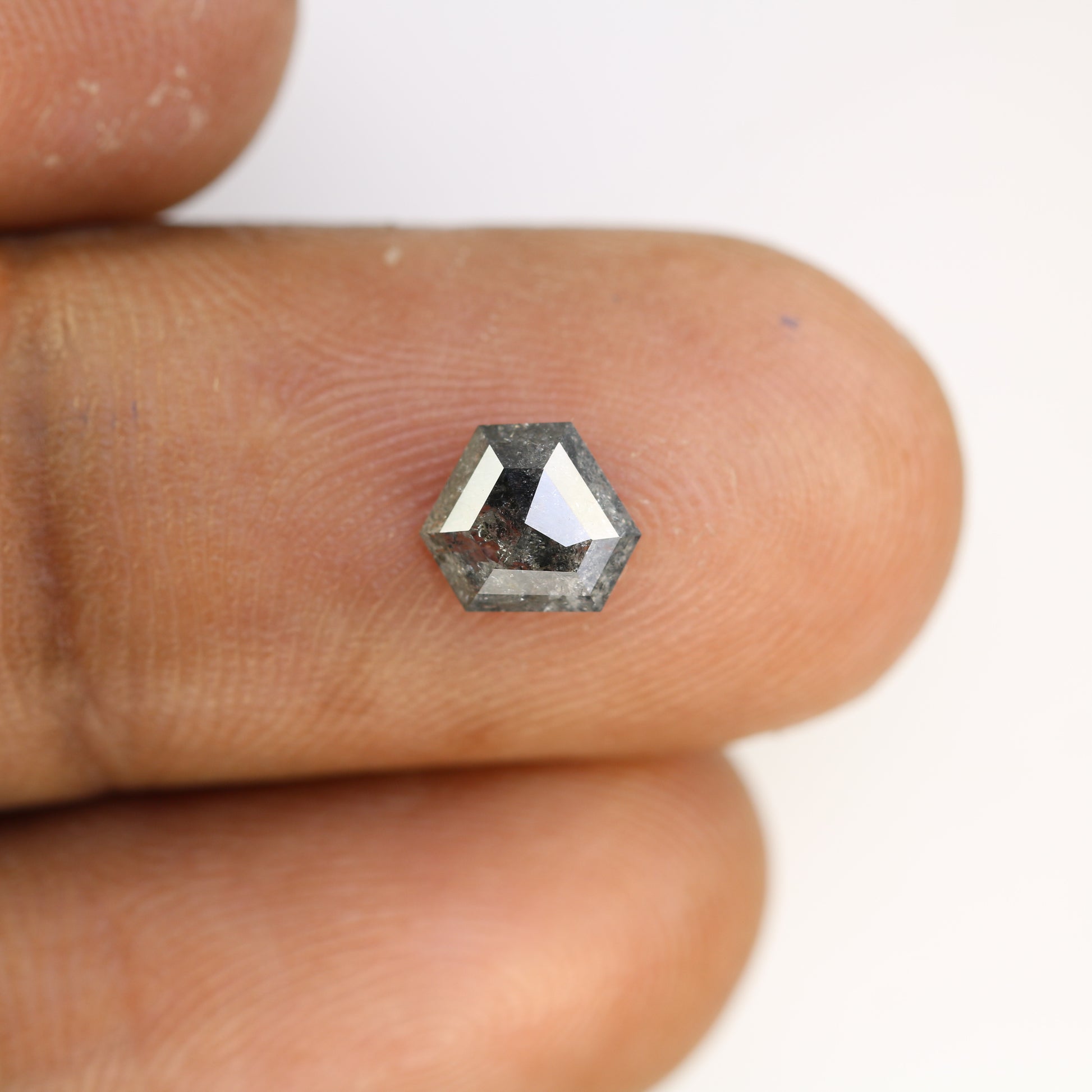 1.00 CT Salt And Pepper Natural Triangle Cut Diamond For Engagement Ring - JayKrishna Diamond