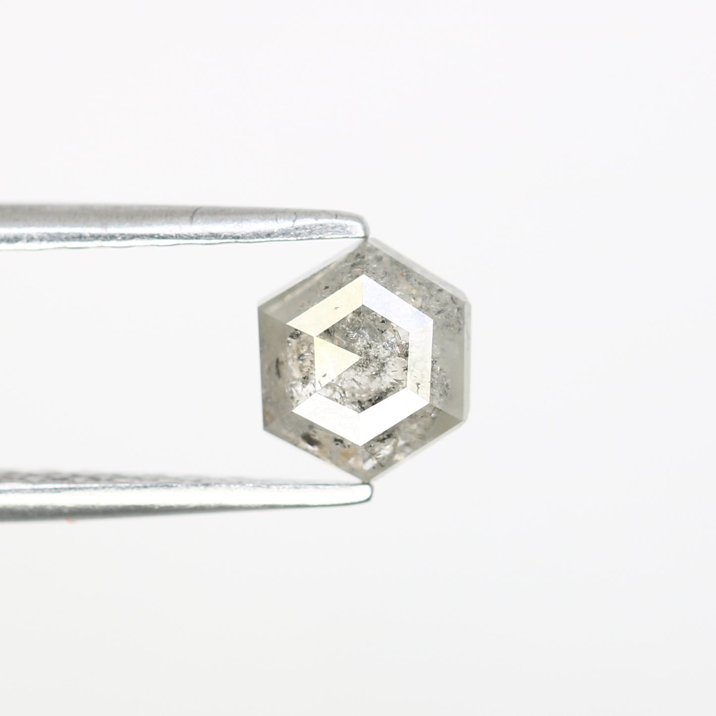 0.80 CT 6.00 MM Hexagon Cut Salt And Pepper Diamond For Promise Ring - JayKrishna Diamond