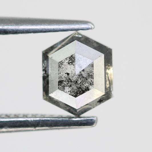 0.52 CT Natural Elongated Hexagon Shape Salt And Pepper Diamond For Engagement Ring - JayKrishna Diamond