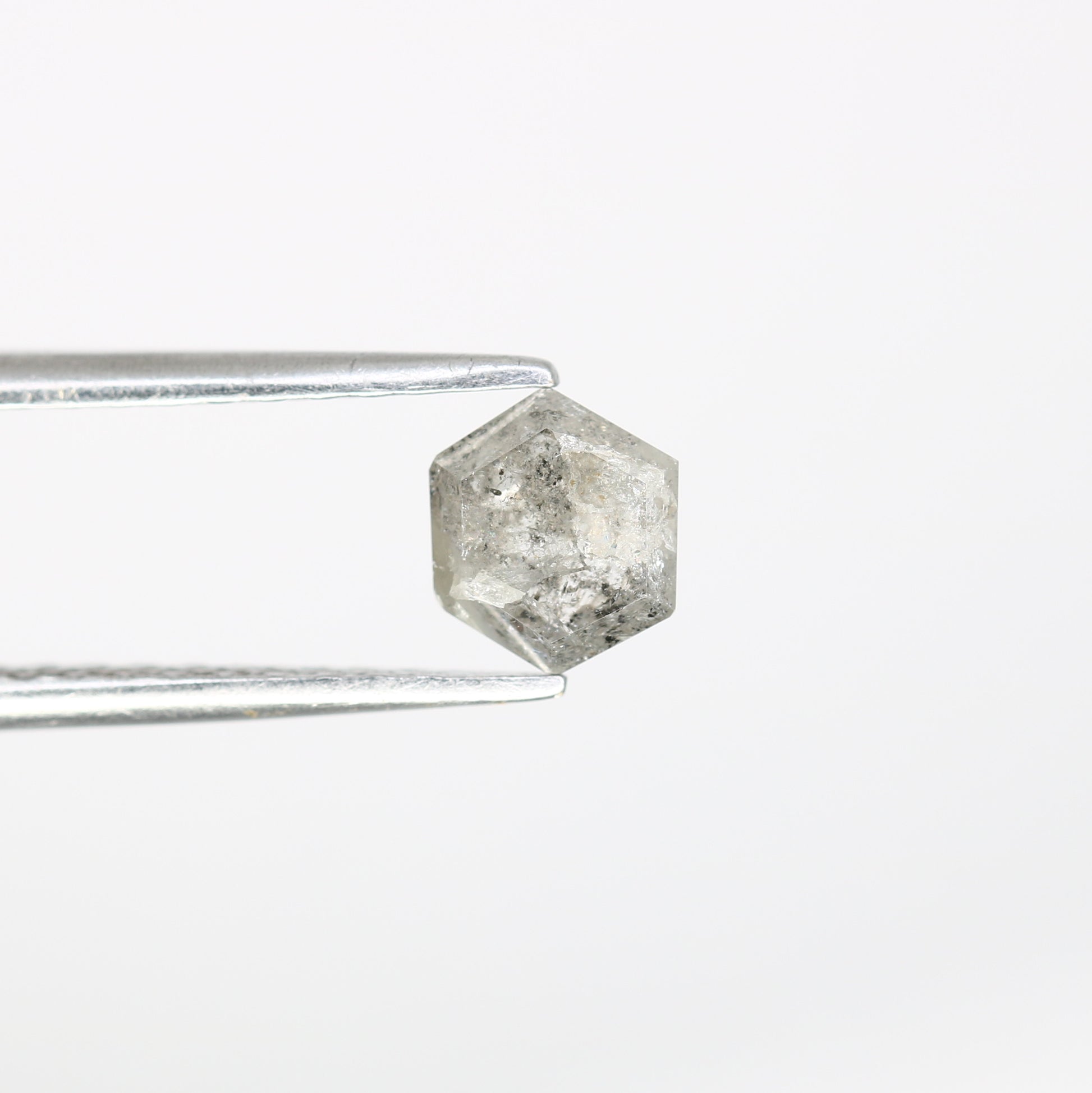 0.80 CT 6.00 MM Hexagon Cut Salt And Pepper Diamond For Promise Ring - JayKrishna Diamond