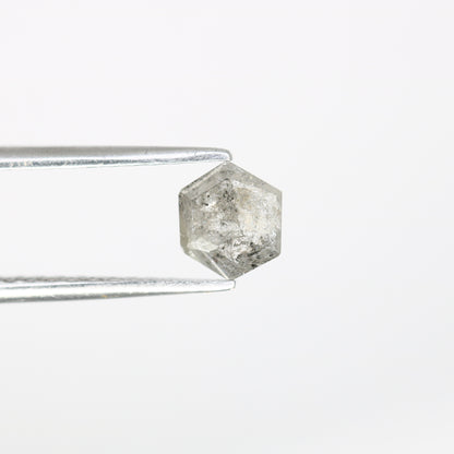 0.80 CT 6.00 MM Hexagon Cut Salt And Pepper Diamond For Promise Ring - JayKrishna Diamond