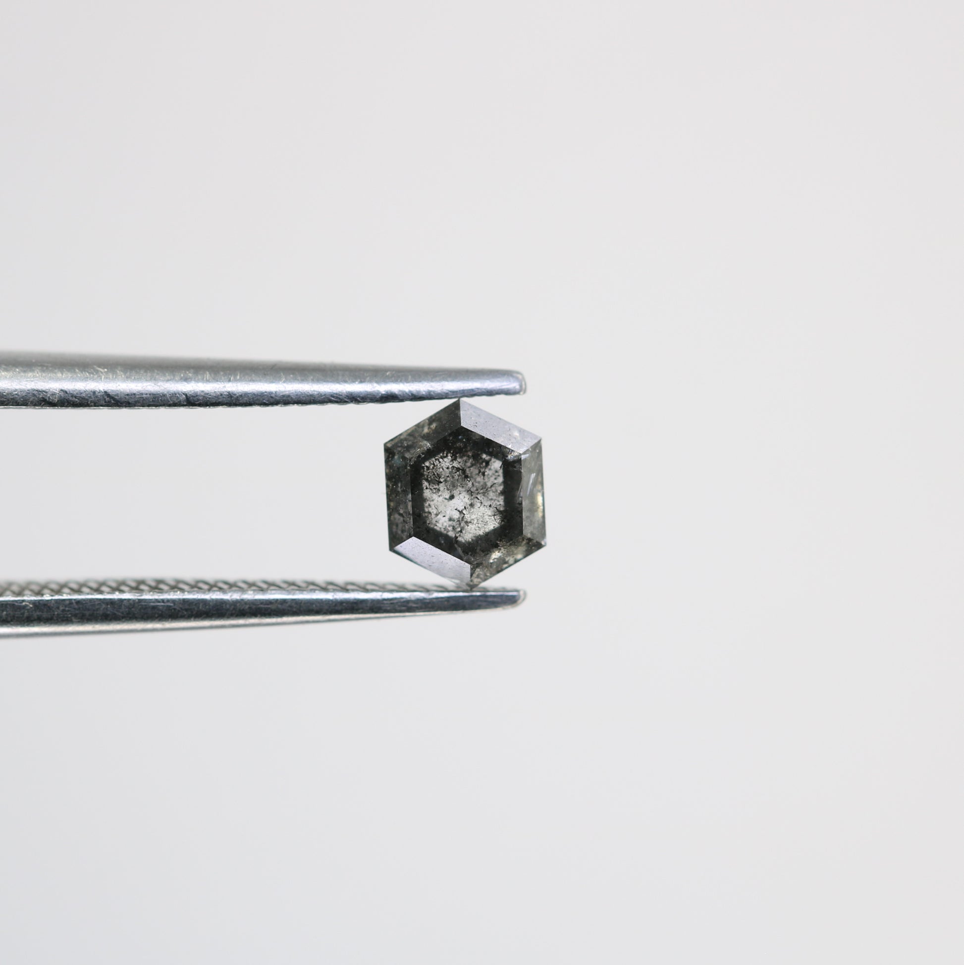 0.52 CT Natural Elongated Hexagon Shape Salt And Pepper Diamond For Engagement Ring - JayKrishna Diamond