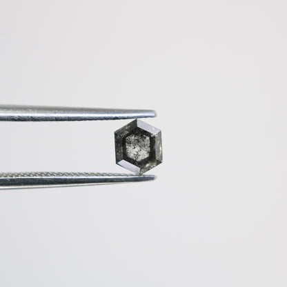 0.52 CT Natural Elongated Hexagon Shape Salt And Pepper Diamond For Engagement Ring - JayKrishna Diamond