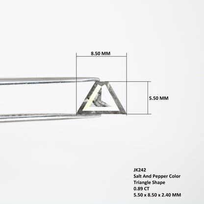 0.89 CT Triangle Shape Salt And Pepper 5.50 MM Diamond For Designer Diamond Ring - JayKrishna Diamond