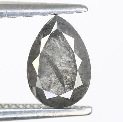 Salt And Pepper Diamond 0.69 CT Loose Natural Pear Diamond For Promise Ring - JayKrishna Diamond