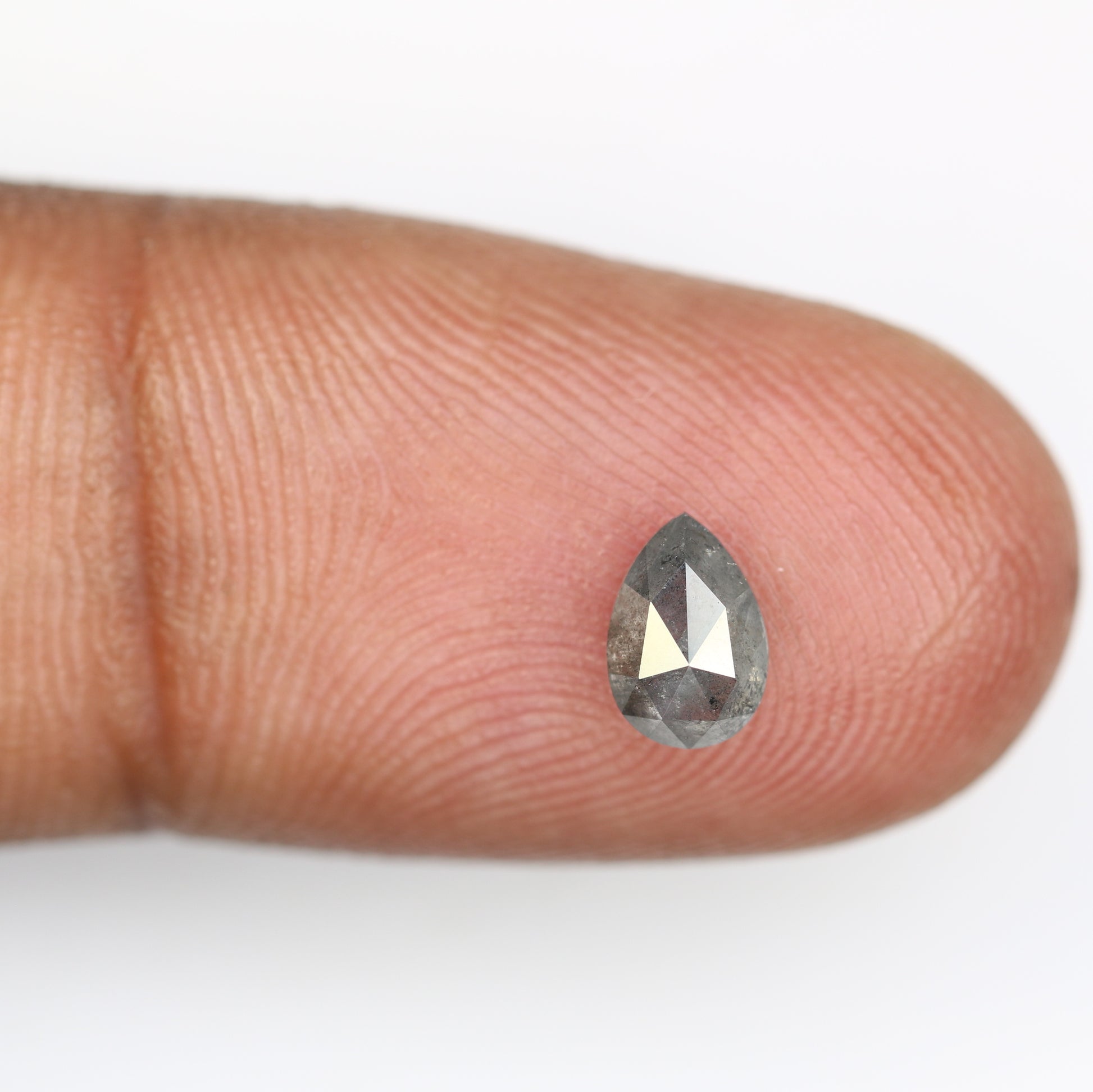 Salt And Pepper Diamond 0.69 CT Loose Natural Pear Diamond For Promise Ring - JayKrishna Diamond