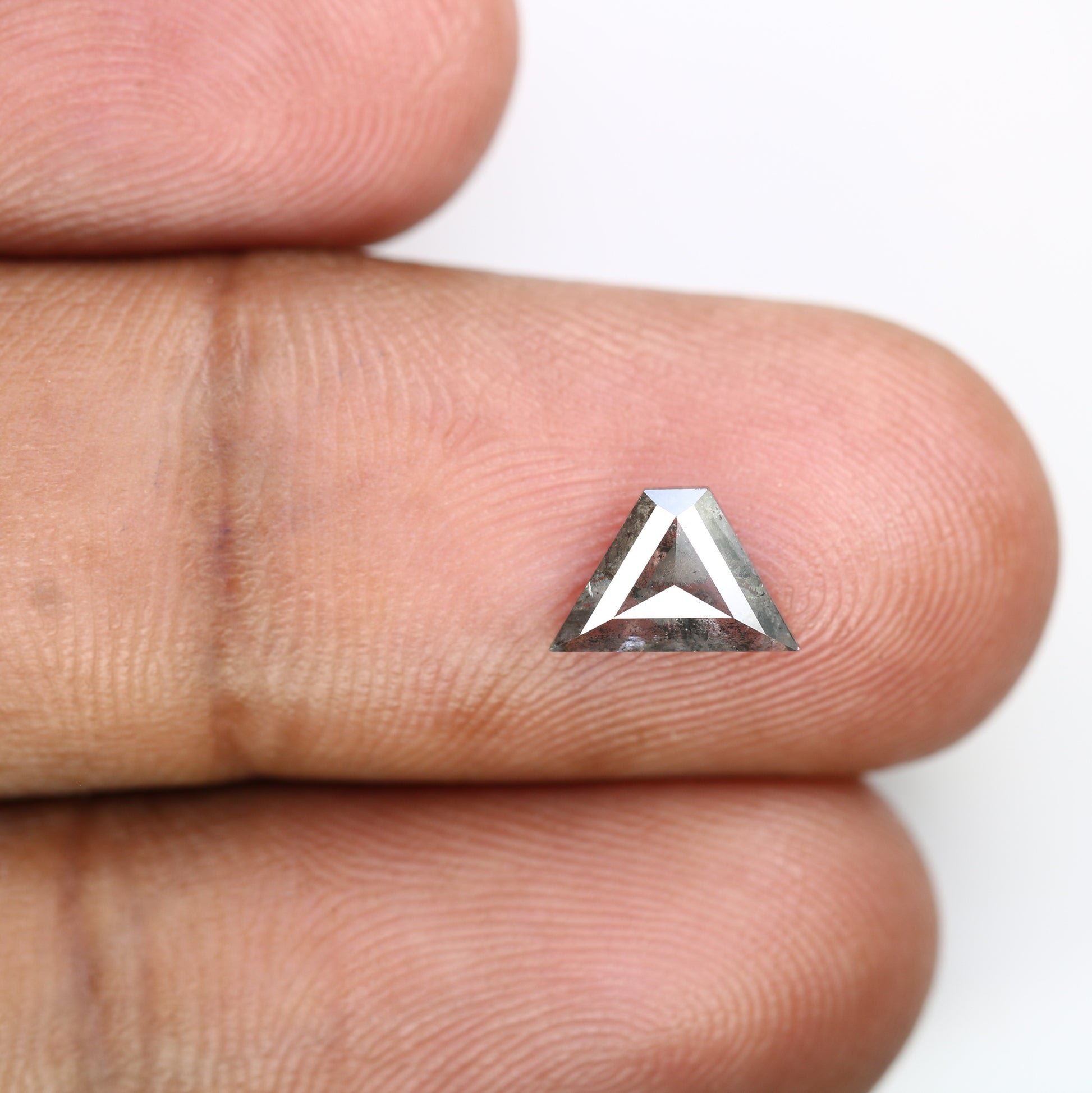0.89 CT Triangle Shape Salt And Pepper 5.50 MM Diamond For Designer Diamond Ring - JayKrishna Diamond