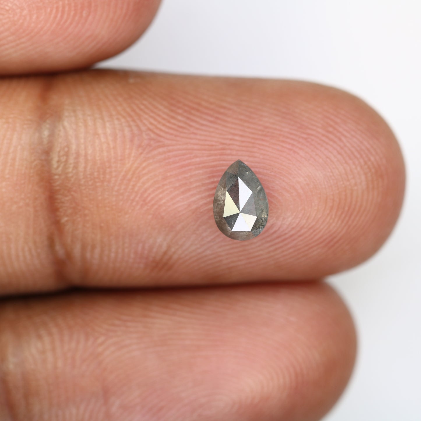 Salt And Pepper Diamond 0.69 CT Loose Natural Pear Diamond For Promise Ring - JayKrishna Diamond
