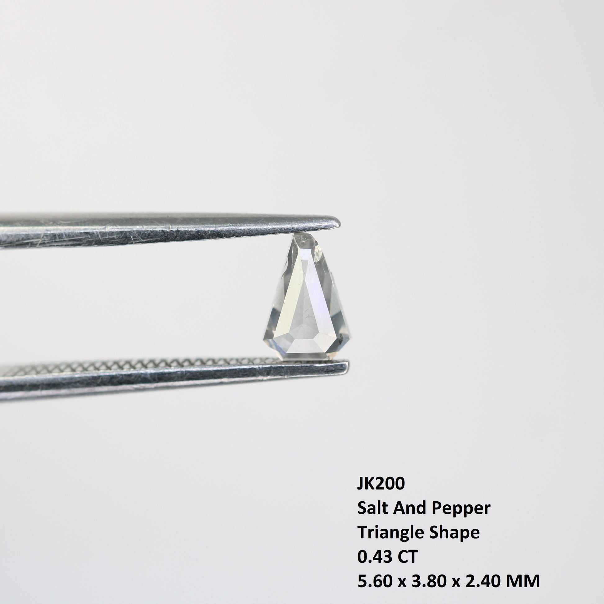 0.43 CT Triangle Shape Salt and Pepper Natural Diamond for Engagement Ring and Custom Artisan Jewelry - JayKrishna Diamond