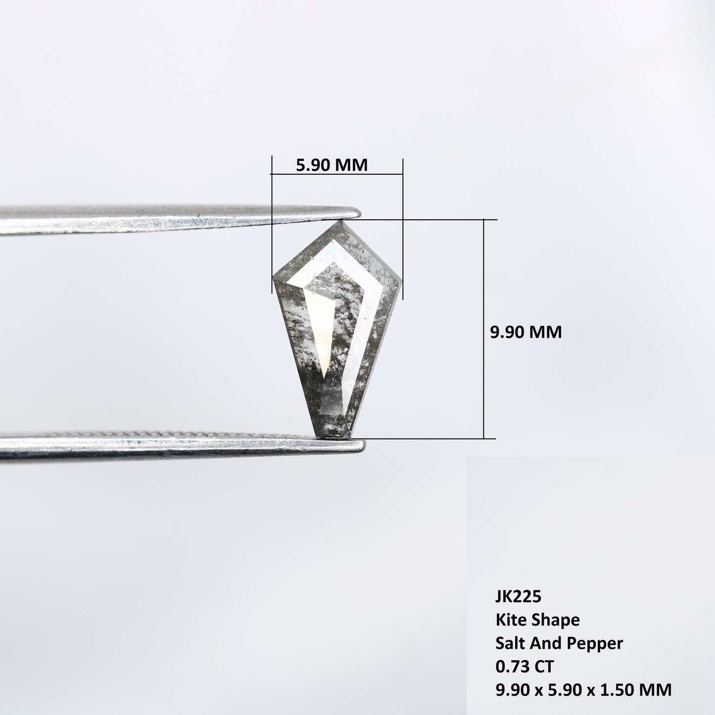 Salt And Pepper Diamond 0.73 Carat Loose Kite Shaped Diamond For Wedding - JayKrishna Diamond
