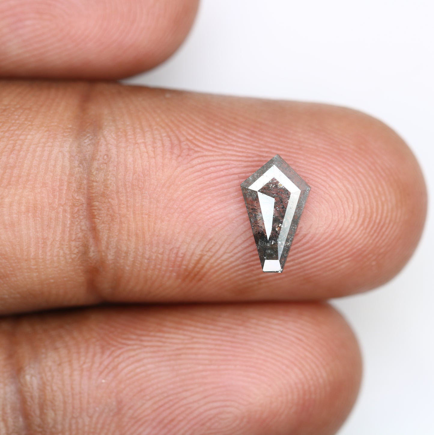 Salt And Pepper Diamond 0.73 Carat Loose Kite Shaped Diamond For Wedding - JayKrishna Diamond