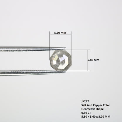 0.89 CT Geometric Shape Salt And Pepper Loose Diamond For Engagement Ring - JayKrishna Diamond