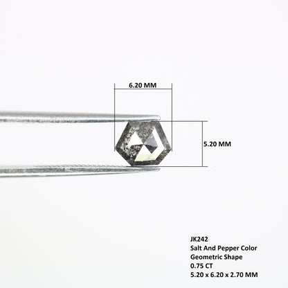 0.75 CT Salt And Pepper 5.20 MM Geometric Shape Diamond For Engagement Ring - JayKrishna Diamond