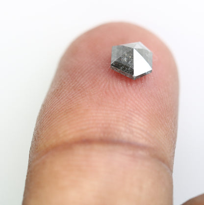 0.75 CT Salt And Pepper 5.20 MM Geometric Shape Diamond For Engagement Ring - JayKrishna Diamond