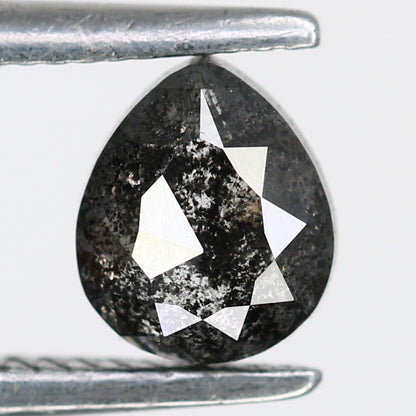 0.52 Carat Natural Salt And Pepper Loose Pear Shaped Diamond For Promise Ring - JayKrishna Diamond