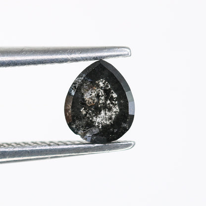 0.52 Carat Natural Salt And Pepper Loose Pear Shaped Diamond For Promise Ring - JayKrishna Diamond
