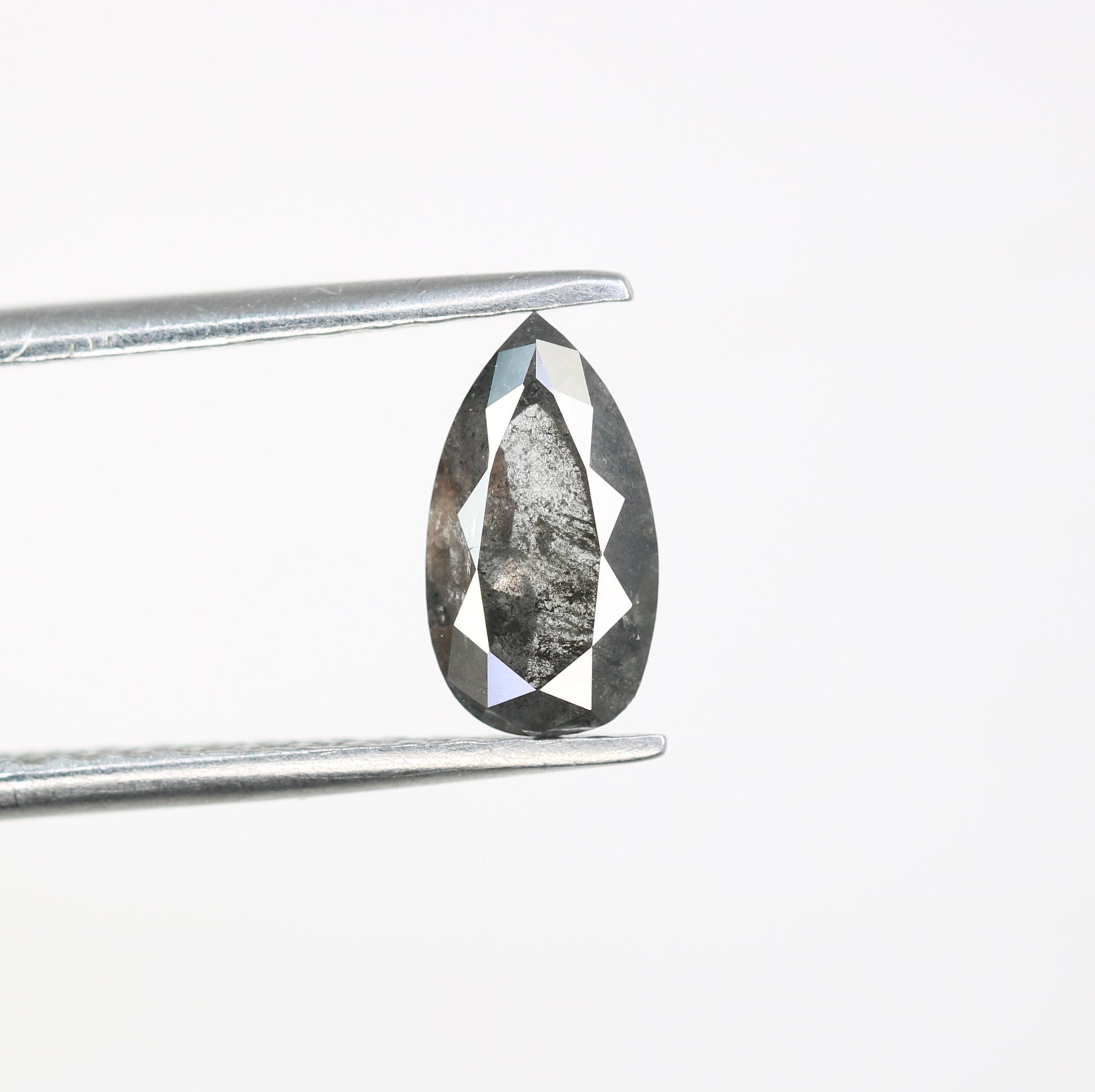 0.97 CT Salt And Pepper Loose Pear Cut Diamond For Engagement Ring - JayKrishna Diamond