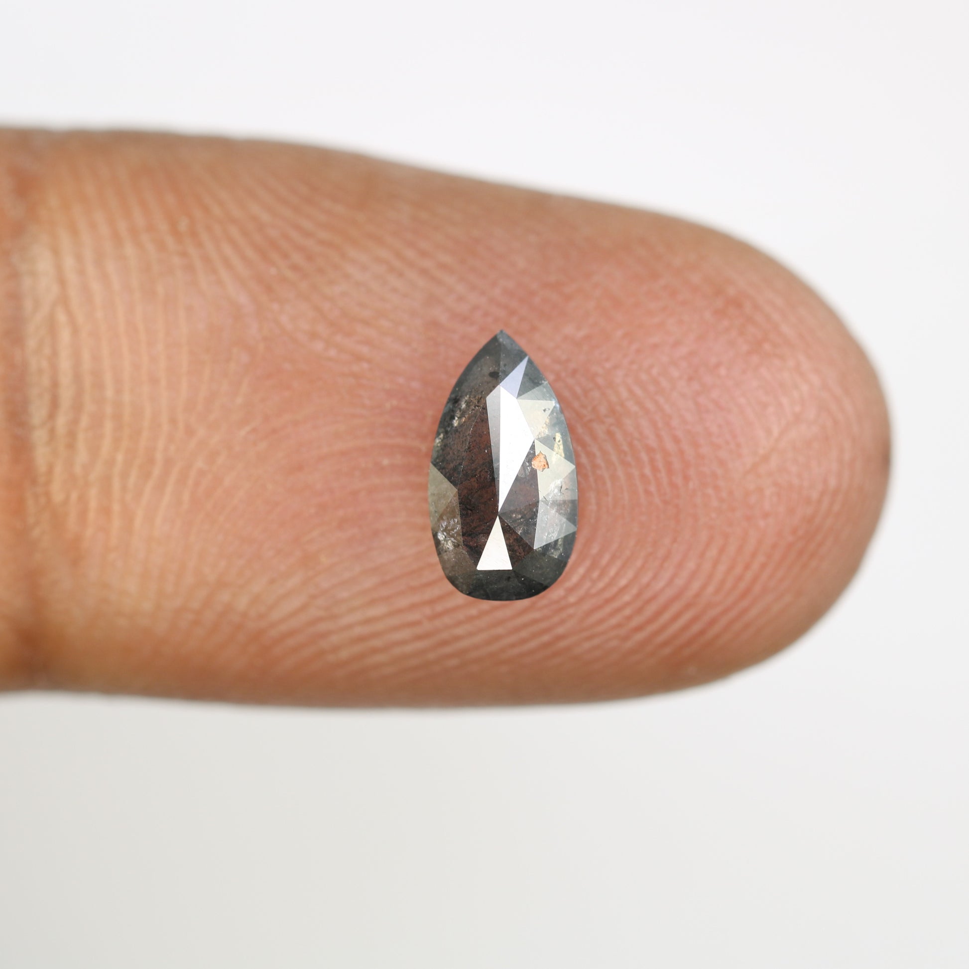 0.97 CT Salt And Pepper Loose Pear Cut Diamond For Engagement Ring - JayKrishna Diamond