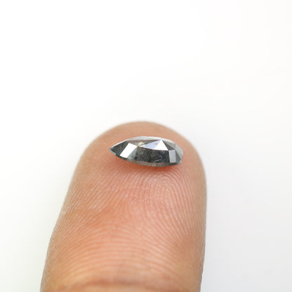 0.97 CT Salt And Pepper Loose Pear Cut Diamond For Engagement Ring - JayKrishna Diamond