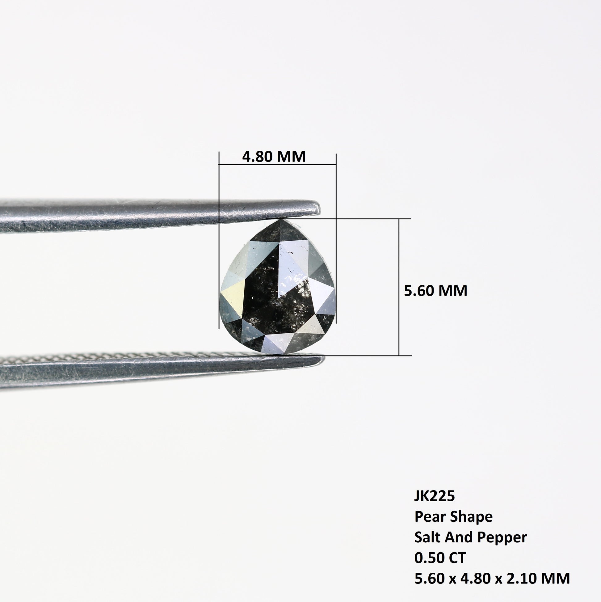 0.50 Carat Pear Shaped Loose Salt And Pepper Diamond For wedding Ring - JayKrishna Diamond