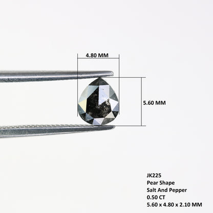 0.50 Carat Pear Shaped Loose Salt And Pepper Diamond For wedding Ring - JayKrishna Diamond