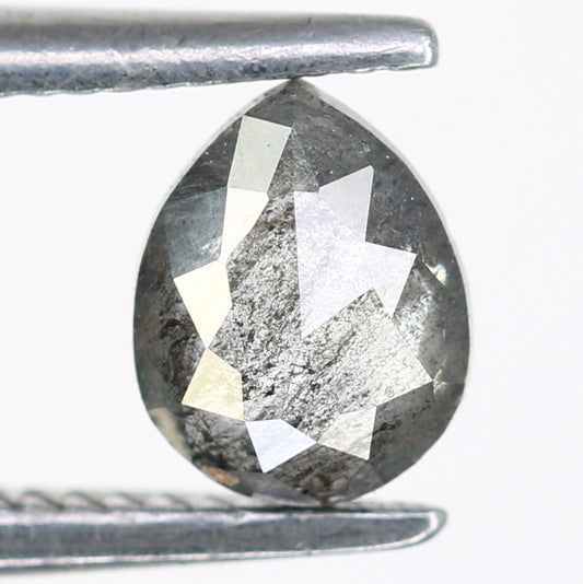 0.41 Carat 5.3 MM Loose Salt And Pepper Color Pear Shaped Diamond Ring - JayKrishna Diamond