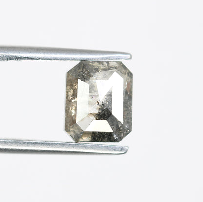 0.96 CT Loose Emerald Shape Salt And Pepper Natural Diamond For Engagement Ring - JayKrishna Diamond