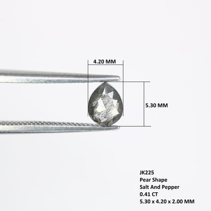 0.41 Carat 5.3 MM Loose Salt And Pepper Color Pear Shaped Diamond Ring - JayKrishna Diamond