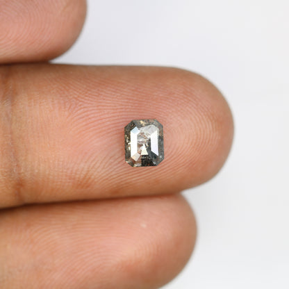 0.96 CT Loose Emerald Shape Salt And Pepper Natural Diamond For Engagement Ring - JayKrishna Diamond