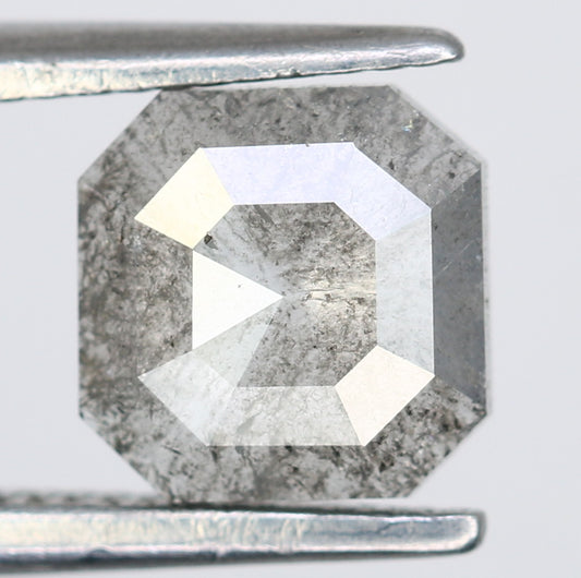 0.73 Carat Asscher Shaped Diamond Salt And Pepper Diamond For Engagement Ring - JayKrishna Diamond