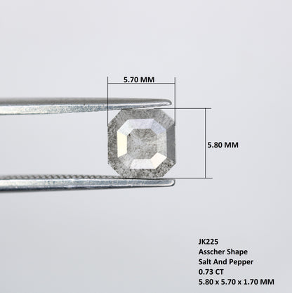 0.73 Carat Asscher Shaped Diamond Salt And Pepper Diamond For Engagement Ring - JayKrishna Diamond