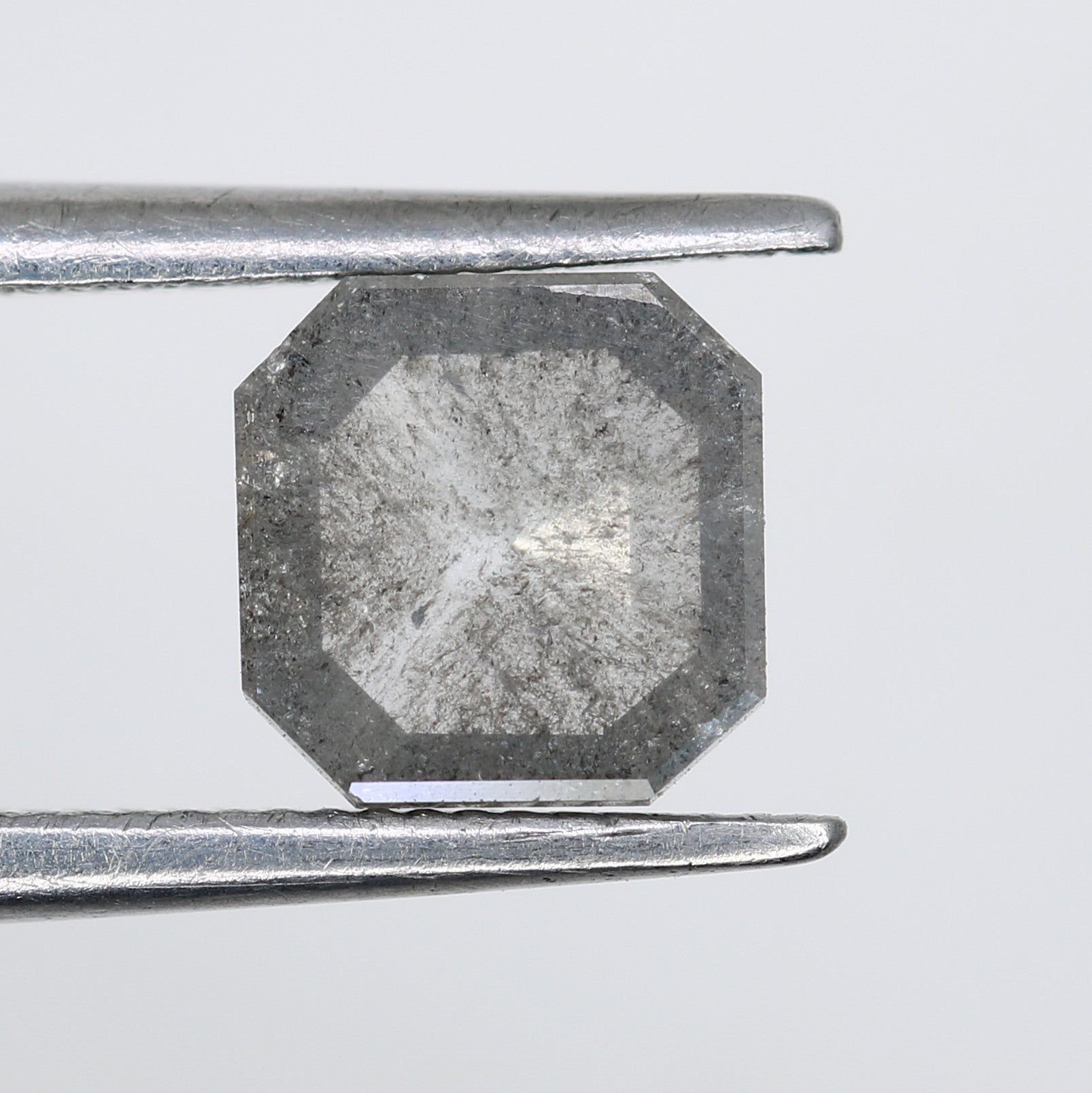 0.73 Carat Asscher Shaped Diamond Salt And Pepper Diamond For Engagement Ring - JayKrishna Diamond