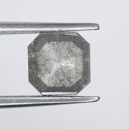 0.73 Carat Asscher Shaped Diamond Salt And Pepper Diamond For Engagement Ring - JayKrishna Diamond