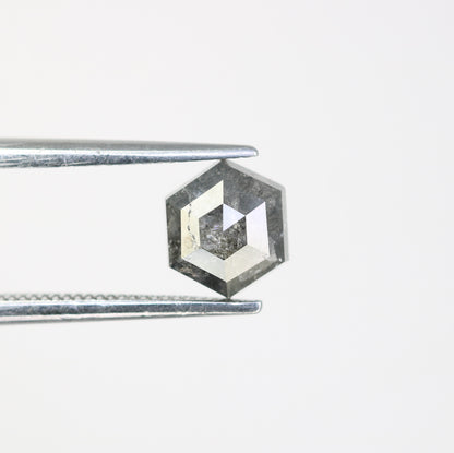 1.28 CT Salt And Pepper Hexagon Cut Natural Diamond For Engagement Ring - JayKrishna Diamond