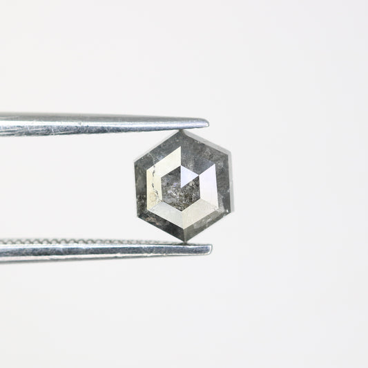 1.28 CT Salt And Pepper Hexagon Cut Natural Diamond For Engagement Ring - JayKrishna Diamond