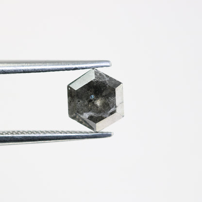 1.28 CT Salt And Pepper Hexagon Cut Natural Diamond For Engagement Ring - JayKrishna Diamond