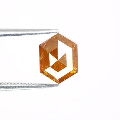 1.80 CT Elongated Hexagon Cut 8.20 MM Fancy Orange Diamond For Engagement Ring - JayKrishna Diamond