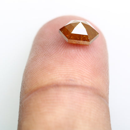 1.80 CT Elongated Hexagon Cut 8.20 MM Fancy Orange Diamond For Engagement Ring - JayKrishna Diamond