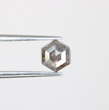 0.90 CT Salt And Pepper Elongated Hexagon Shape Natural Diamond For Engagement Ring - JayKrishna Diamond