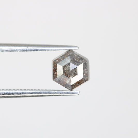 0.90 CT Salt And Pepper Elongated Hexagon Shape Natural Diamond For Engagement Ring - JayKrishna Diamond