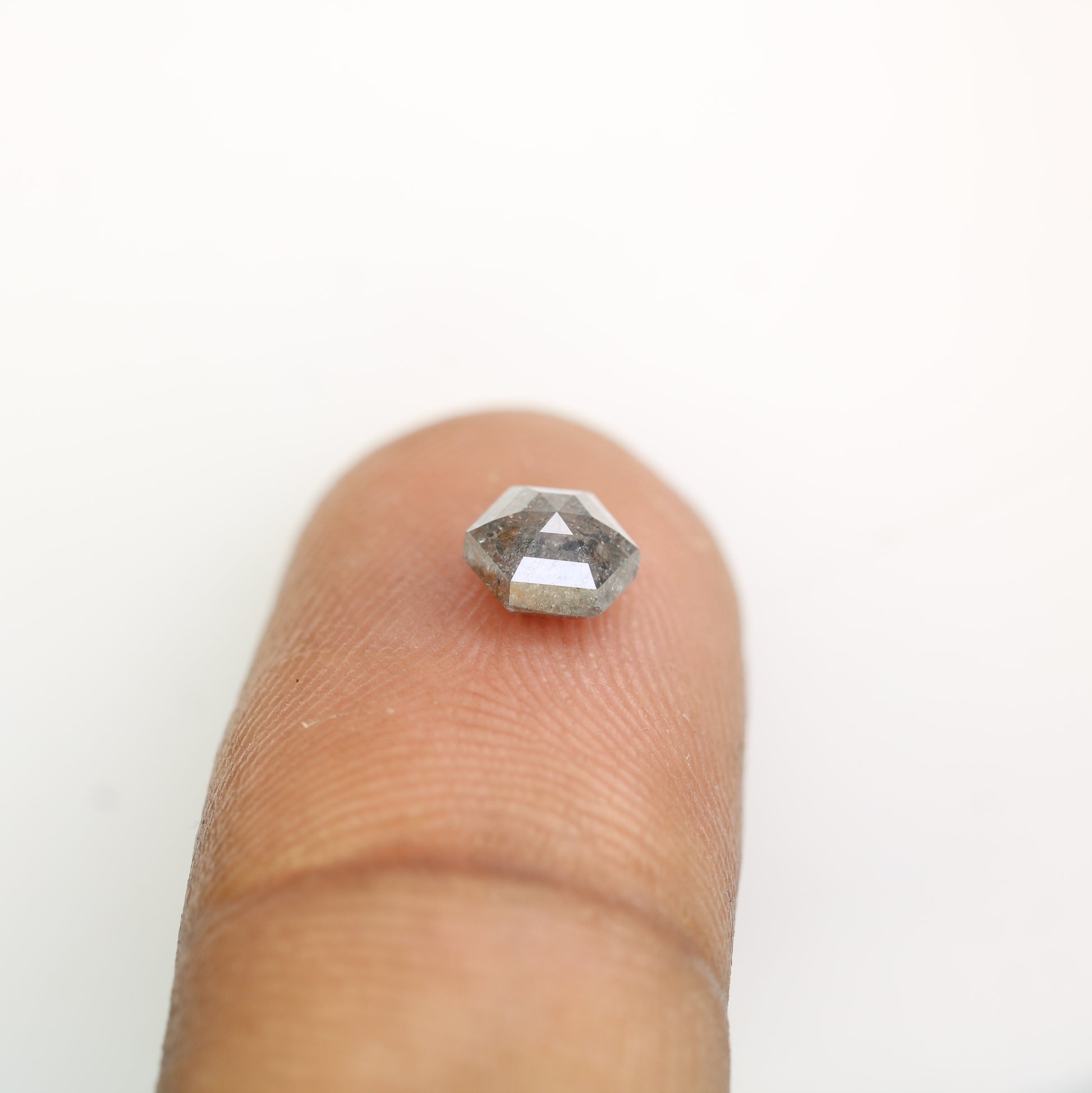 0.90 CT Salt And Pepper Elongated Hexagon Shape Natural Diamond For Engagement Ring - JayKrishna Diamond