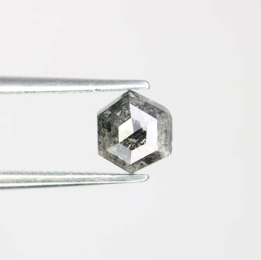 0.91 CT Elongated Hexagon Cut Salt And Pepper Diamond For Engagement Ring - JayKrishna Diamond