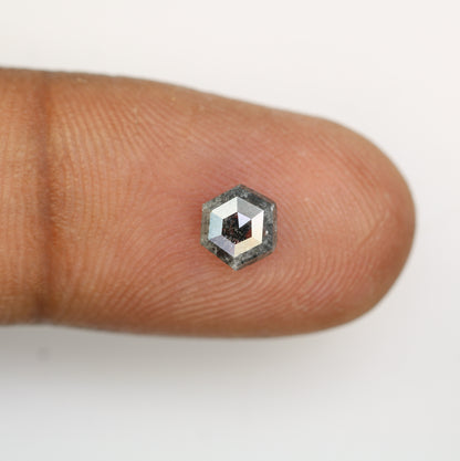 0.91 CT Elongated Hexagon Cut Salt And Pepper Diamond For Engagement Ring - JayKrishna Diamond