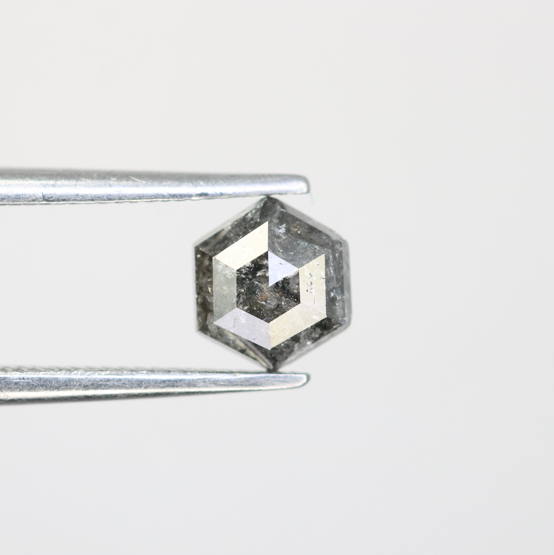 0.87 CT Salt And Pepper Hexagon Cut Natural Diamond For Engagement Ring - JayKrishna Diamond