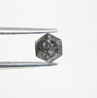 0.87 CT Salt And Pepper Hexagon Cut Natural Diamond For Engagement Ring - JayKrishna Diamond