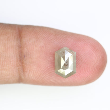 2.00 CT 9.70 MM Fancy Grey Elongated Hexagon Shape Diamond For Designer Jewelry - JayKrishna Diamond