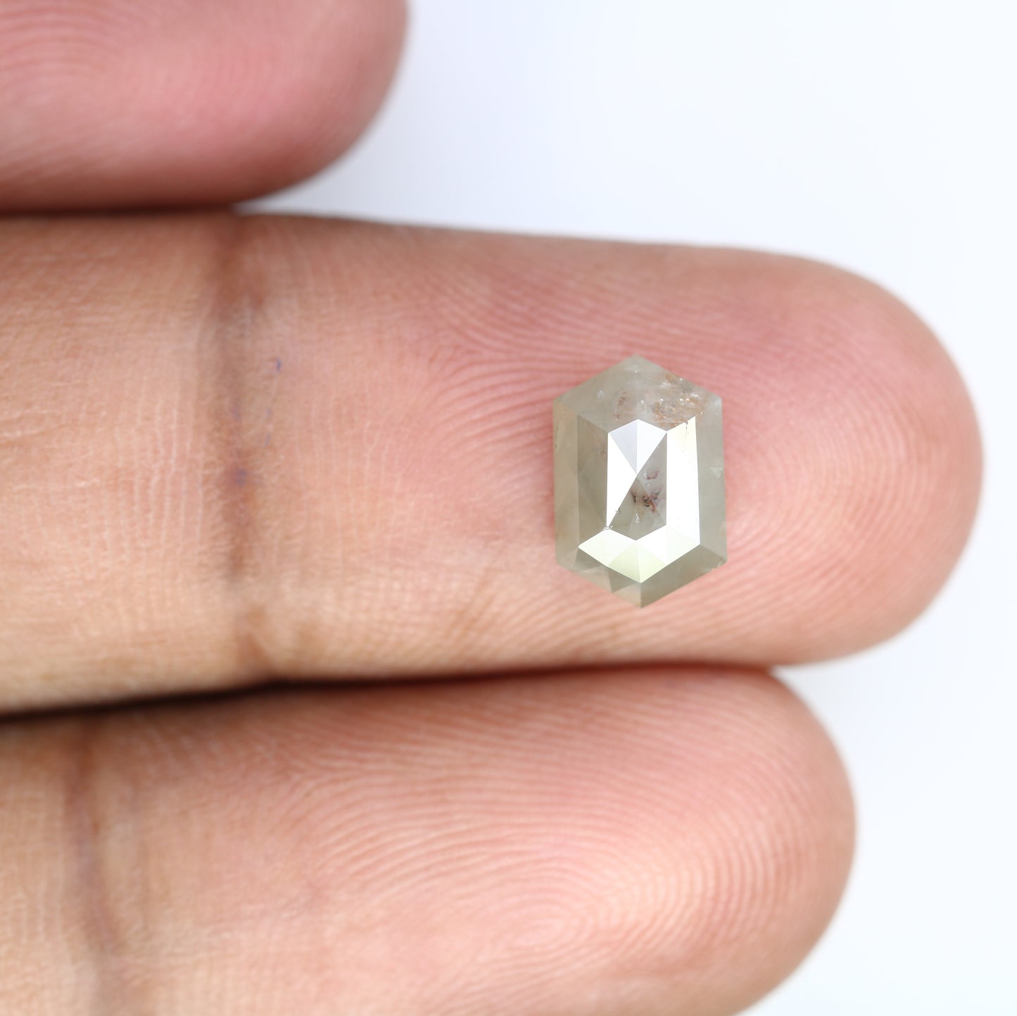 2.00 CT 9.70 MM Fancy Grey Elongated Hexagon Shape Diamond For Designer Jewelry - JayKrishna Diamond