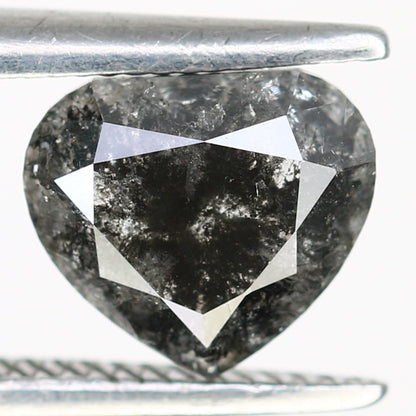 1.15 Carat 6.0 MM Heart Shape Salt And Pepper Diamond For Engagement Ring - JayKrishna Diamond