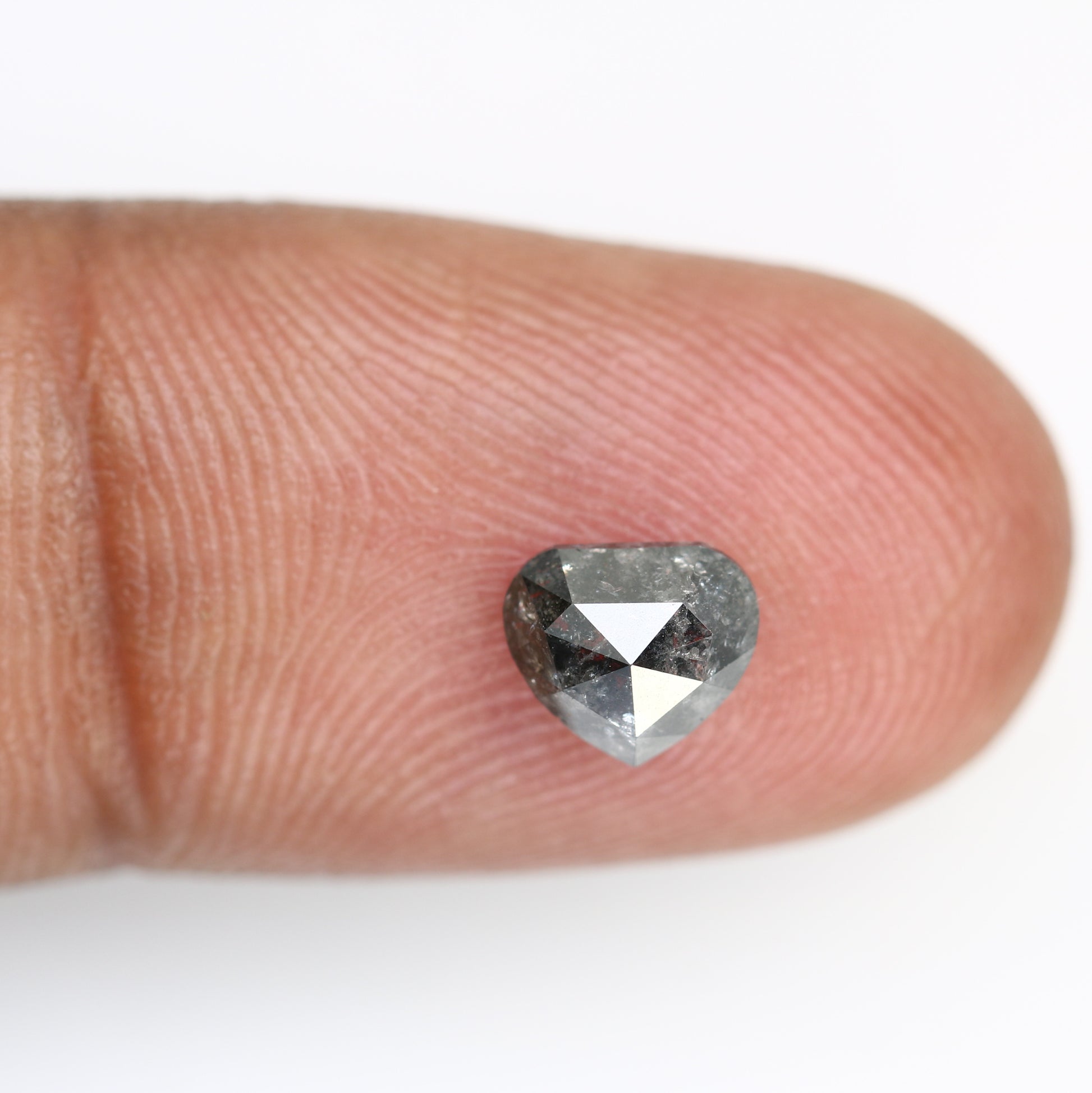 1.15 Carat 6.0 MM Heart Shape Salt And Pepper Diamond For Engagement Ring - JayKrishna Diamond