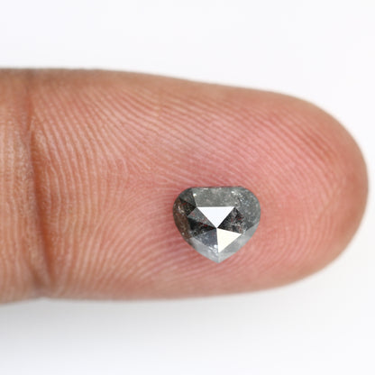 1.15 Carat 6.0 MM Heart Shape Salt And Pepper Diamond For Engagement Ring - JayKrishna Diamond